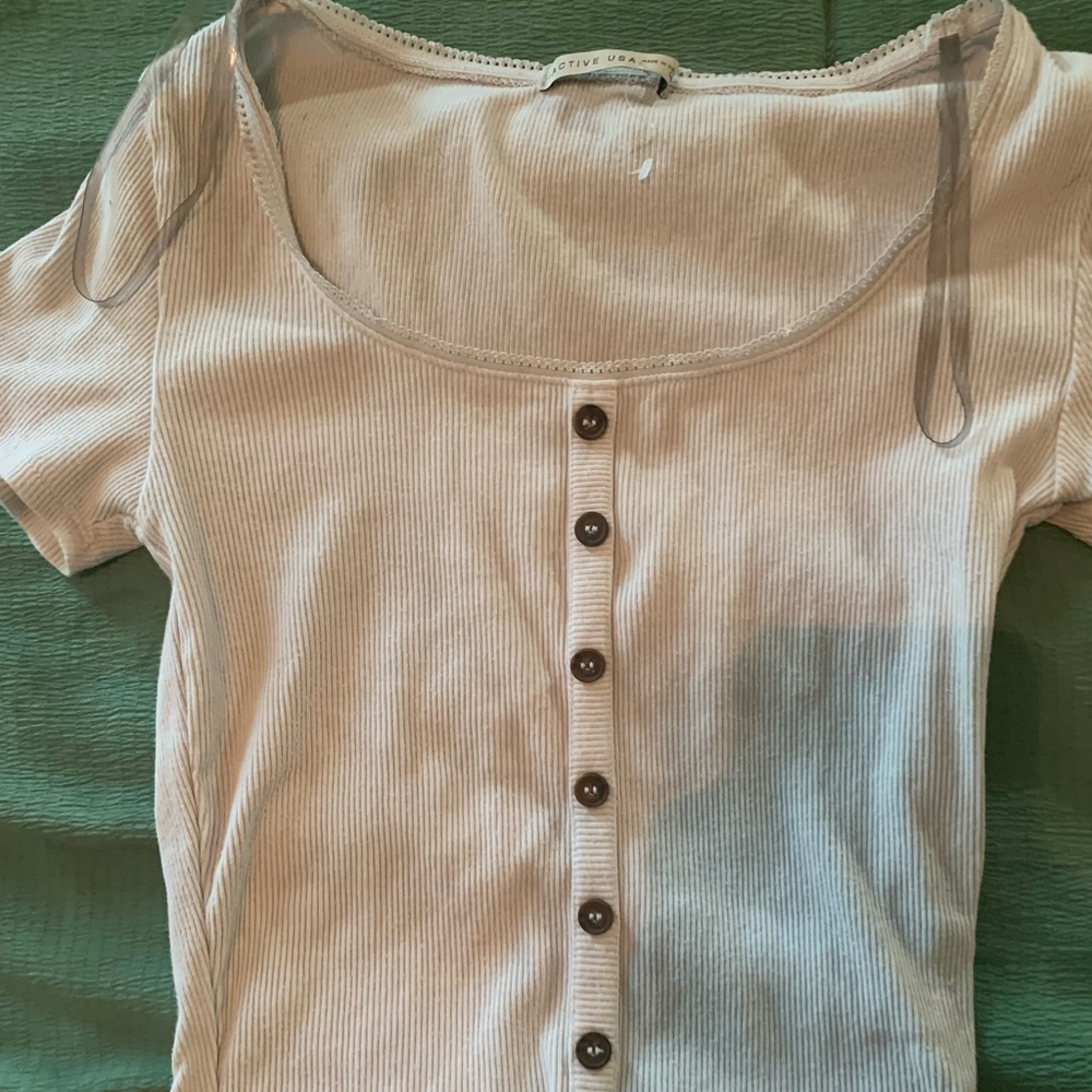 white button down top